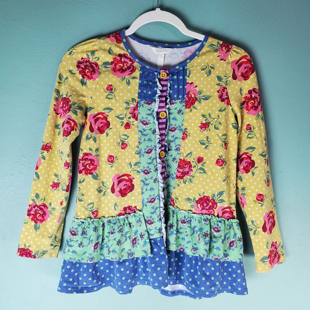 Matilda Jane Girls Choose Your Own Path Setting Sun Tunic Cardigan Size 12